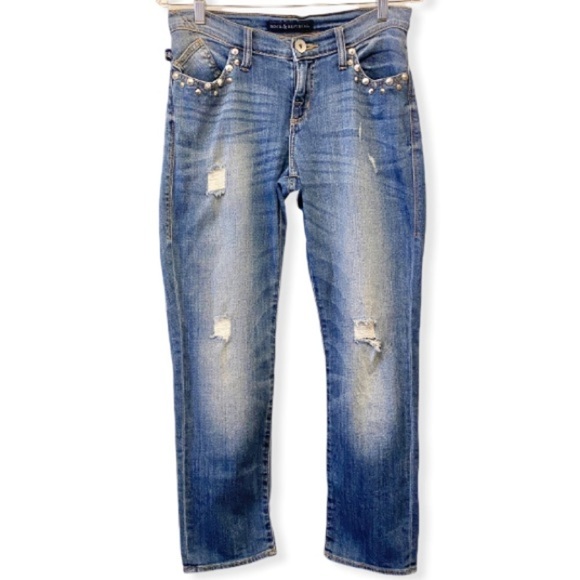 Rock & Republic Denim - ROCK & REPUBLIC Indee Jeans With Studs Skinny Sz 4